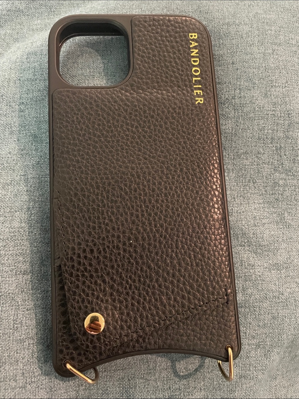 Bandolier Emma Black Pebble Leather Phone Case Wallet Only - iPhone 14